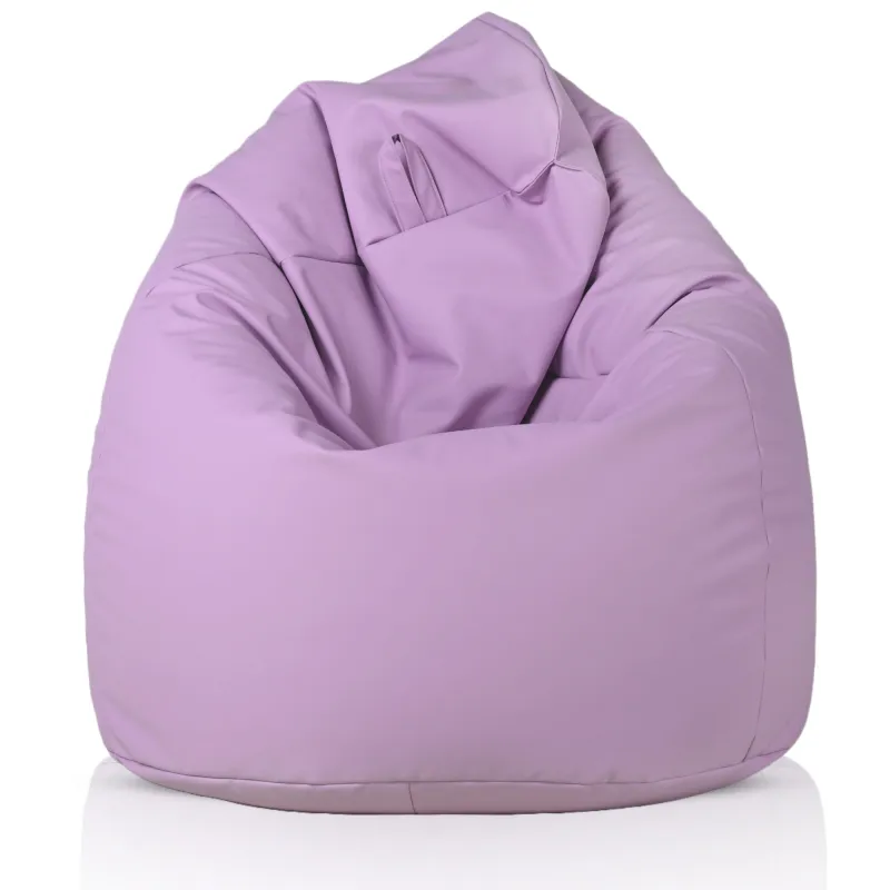 Lekka Jasnożółta Pufa Worek Sako Dla Dzieci Ekoskóra – Świetna do domu i ogrodu