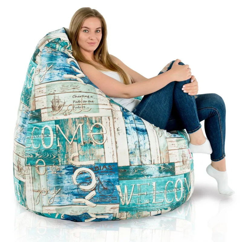 Wytrzymała Abstract Pufa Worek sako – Z wodoodporną powłoką