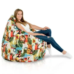 Wytrzymała Abstract Pufa Worek sako – Z wodoodporną powłoką