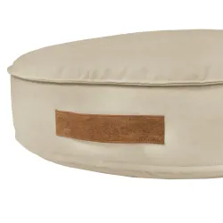 Wygodne Beżowy  Plusz Okrągłe Legowisko – Z oddychającą strukturą