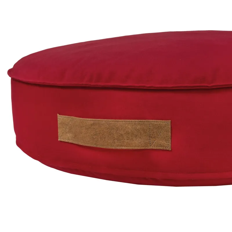 Wygodne Beżowy  Plusz Okrągłe Legowisko – Z oddychającą strukturą