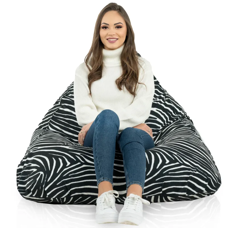 Ergonomiczna Łaciaty Pufa Sako Bermudy – Łatwa do przenoszenia