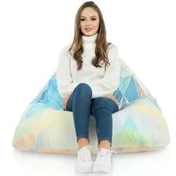 Ergonomiczna Łaciaty Pufa Sako Bermudy – Łatwa do przenoszenia