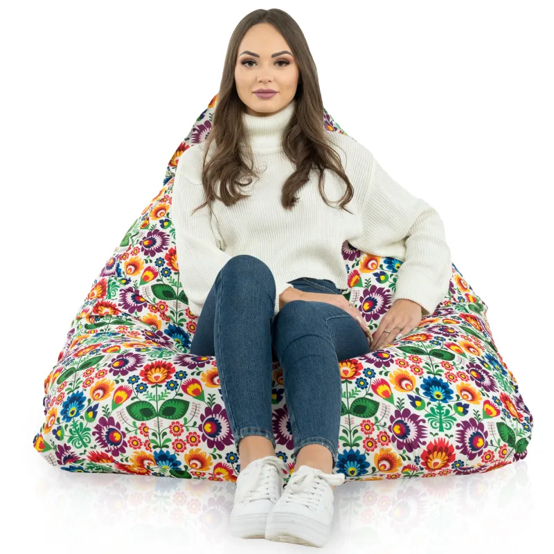 Ergonomiczna Łaciaty Pufa Sako Bermudy – Łatwa do przenoszenia