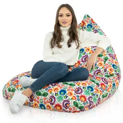 Ergonomiczna Łaciaty Pufa Sako Bermudy – Łatwa do przenoszenia