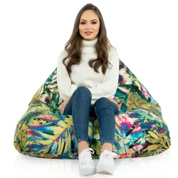 Ergonomiczna Łaciaty Pufa Sako Bermudy – Łatwa do przenoszenia