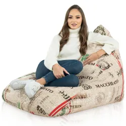 Ergonomiczna Łaciaty Pufa Sako Bermudy – Łatwa do przenoszenia