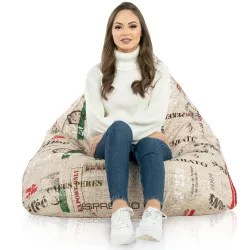 Ergonomiczna Łaciaty Pufa Sako Bermudy – Łatwa do przenoszenia